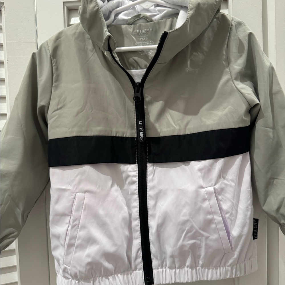 Kids Colorblock Jacket - Gray, Black, and White